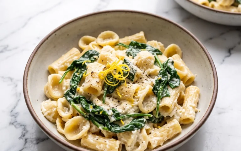 Lemon ricotta pasta & spinach