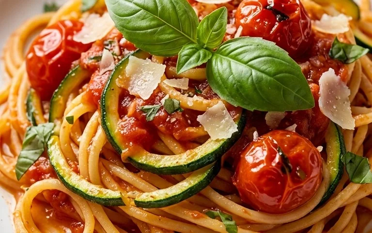 Healthy Tomato Zucchini Pasta