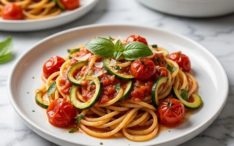 Healthy Tomato Zucchini Pasta