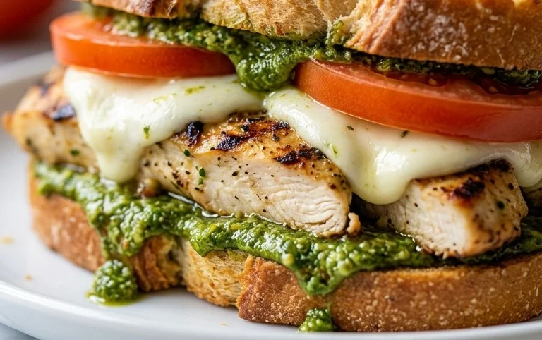 Chicken Pesto Caprese Sandwich