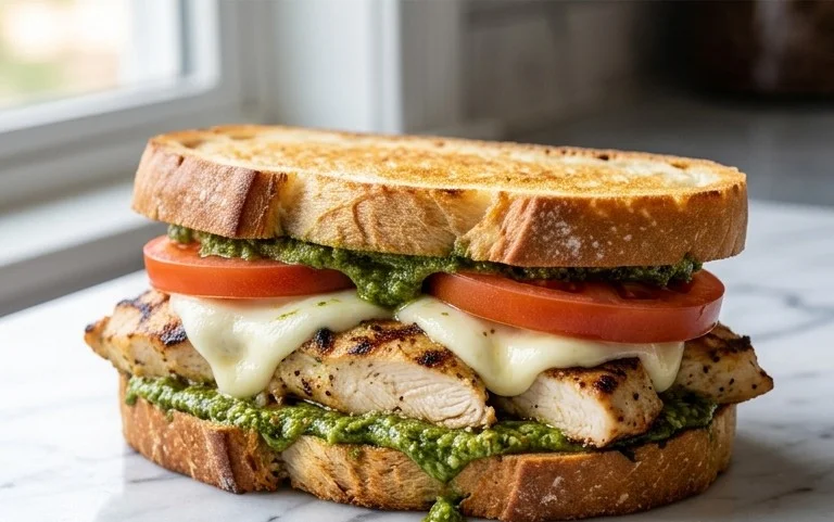 Chicken Pesto Caprese Sandwich