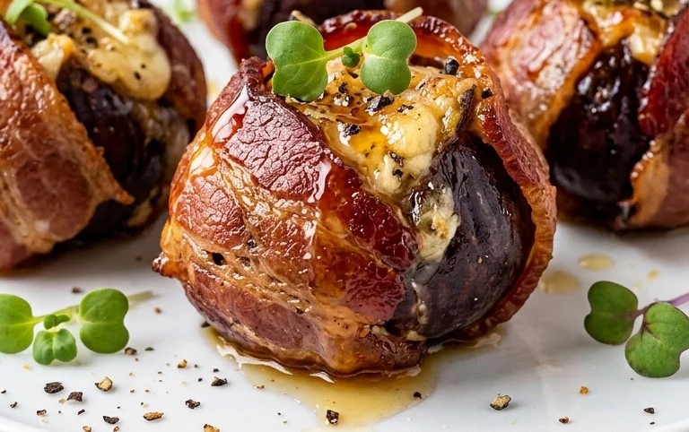 Beef Bacon Wrapped Stuffed Figs