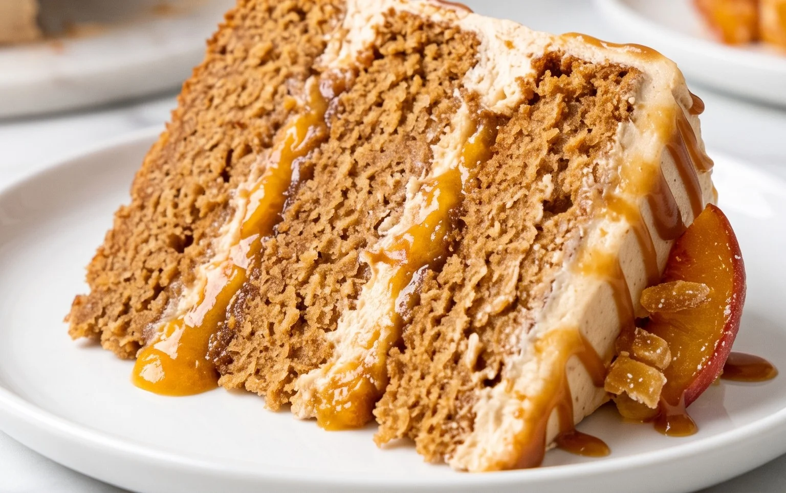 Brown Sugar Layer Cake with Peach Filling