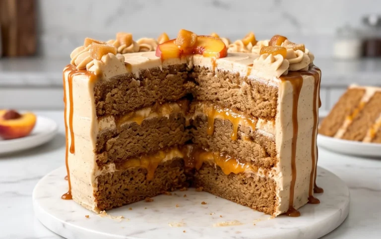 Brown Sugar Layer Cake with Peach Filling