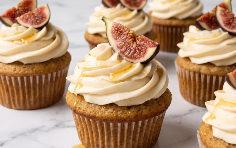 Fig Cupcakes with Honey Cream Cheese Frosting