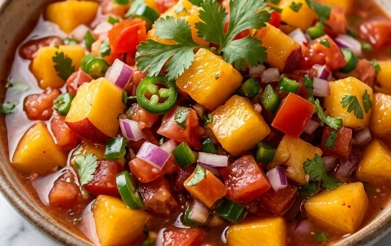 Sweet & Spicy Peach Salsa Canning Recipe
