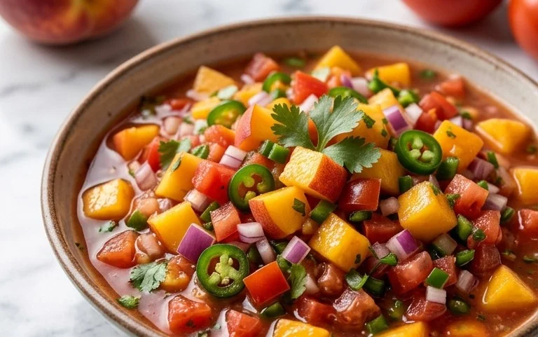 Sweet & Spicy Peach Salsa Canning Recipe