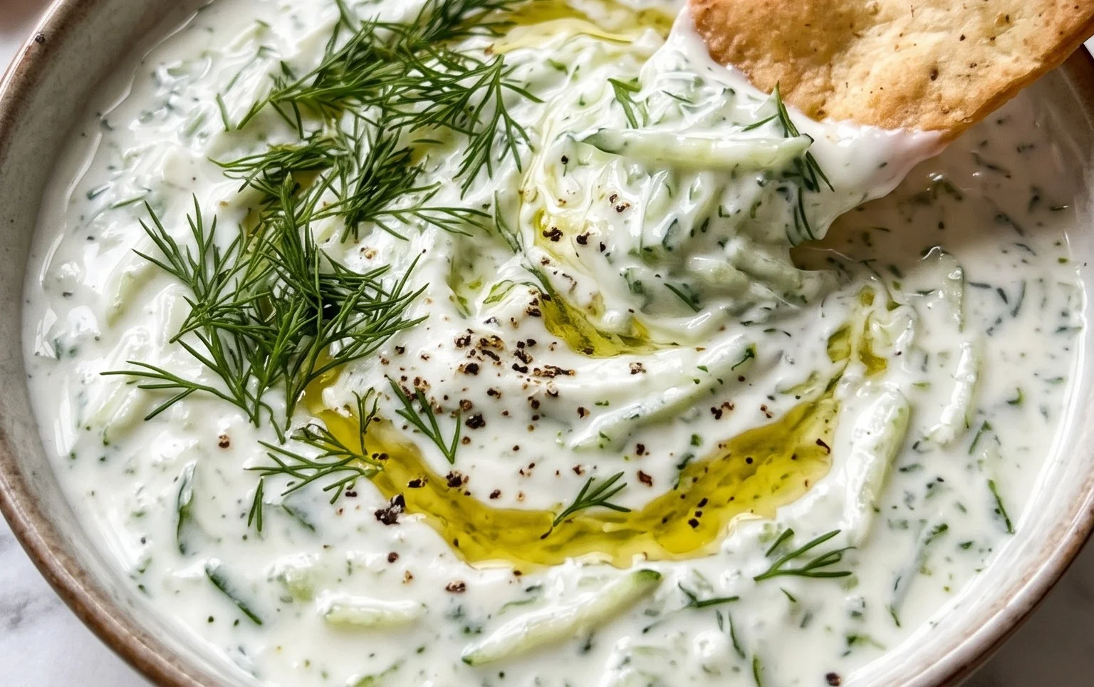 Cucumber Dip with Sour Cream and Dill