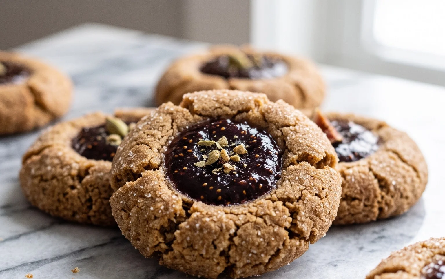Cardamom Fig Thumbprint Cookies