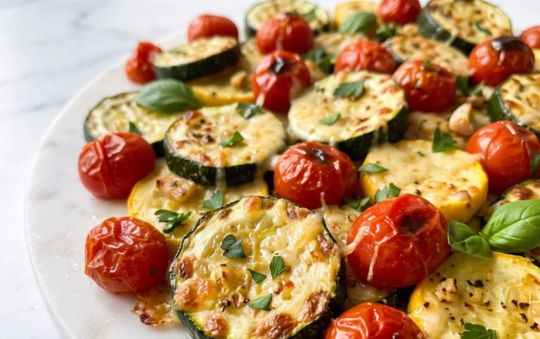 Roasted Garlic-Parmesan Zucchini, Squash and Tomatoes