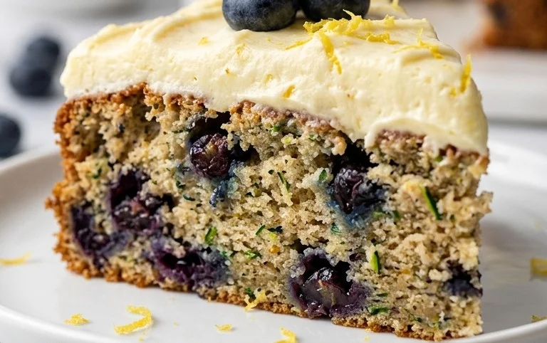 Blueberry Zucchini Cake with Lemon Buttercream