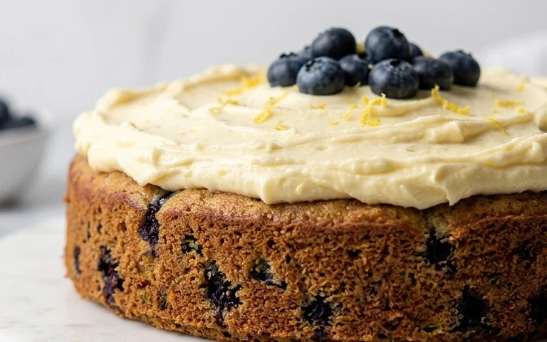 Blueberry Zucchini Cake with Lemon Buttercream