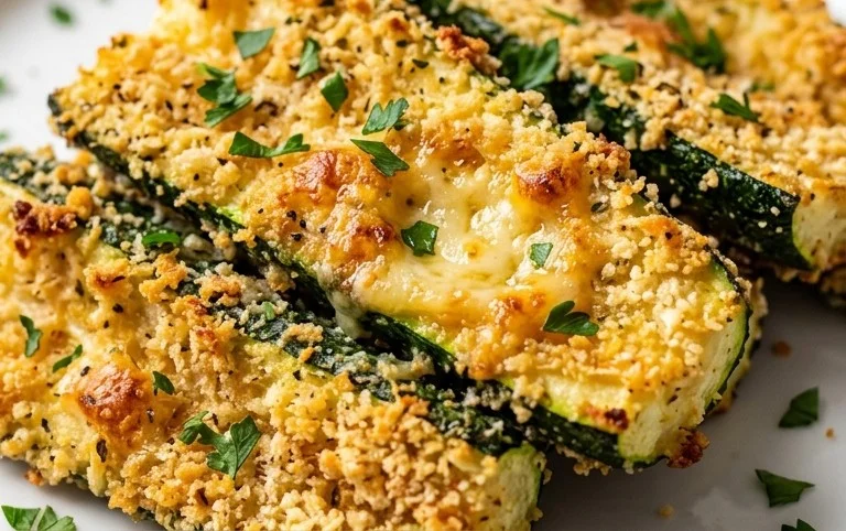 Irresistibly Crunchy Garlic Parmesan Roasted Zucchini