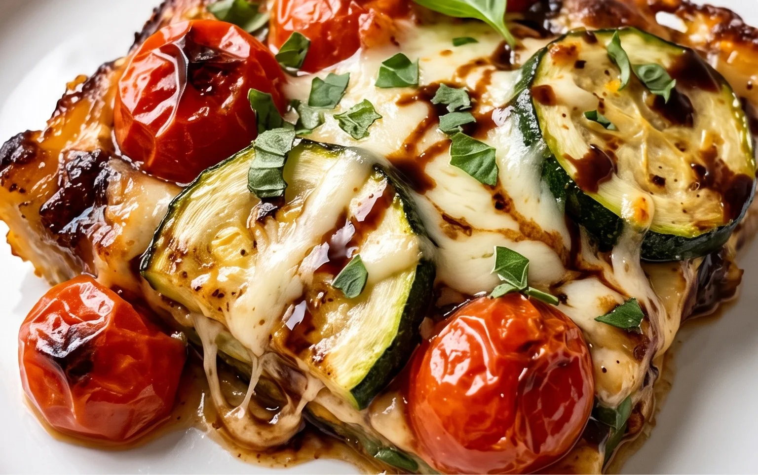 Balsamic Zucchini Tomato Bake