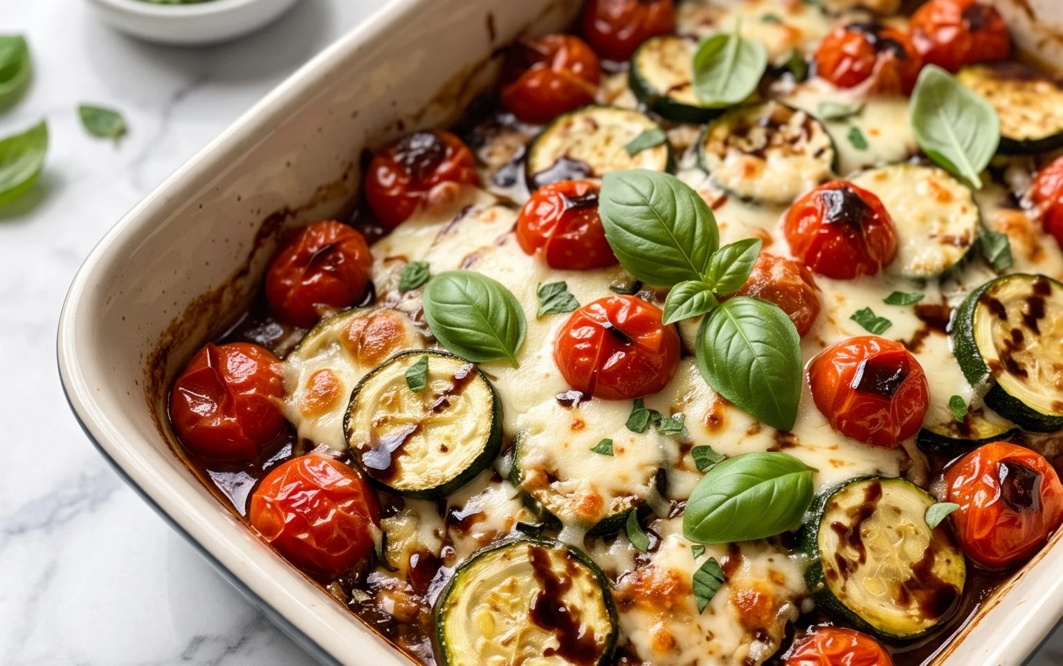 Balsamic Zucchini Tomato Bake
