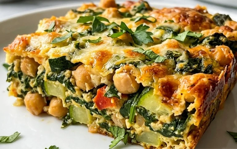 Spinach Zucchini Chickpea Bake