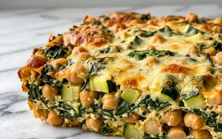Spinach Zucchini Chickpea Bake