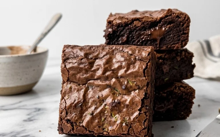 Fudgy Dark Chocolate Zucchini Brownies Recipe